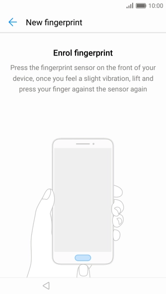 Follow the instructions on the screen to create the phone lock code using your fingerprint. Follow the instructions on the screen to create the phone lock code using your fingerprint.