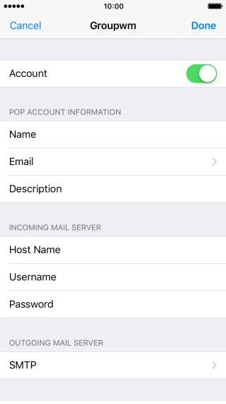 Press SMTP. Press SMTP.
