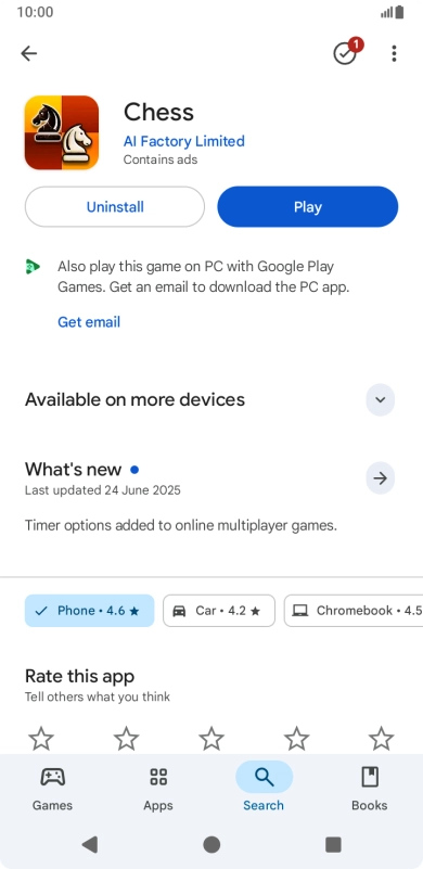 Press Uninstall.