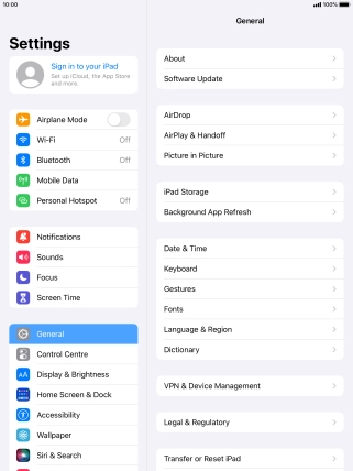 Press Sign in to your iPad. Press Sign in to your iPad.
