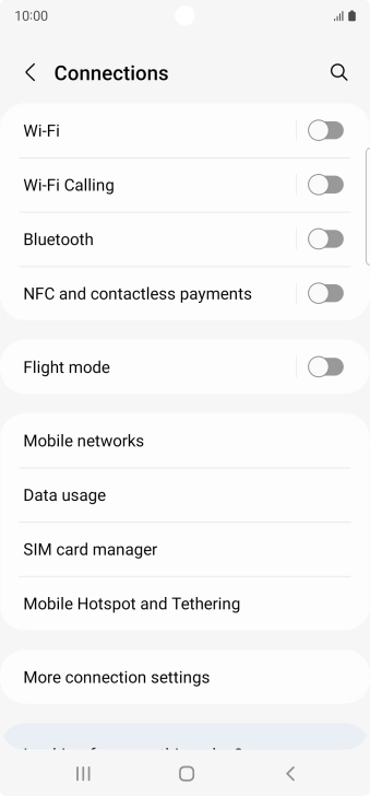Press Mobile networks.