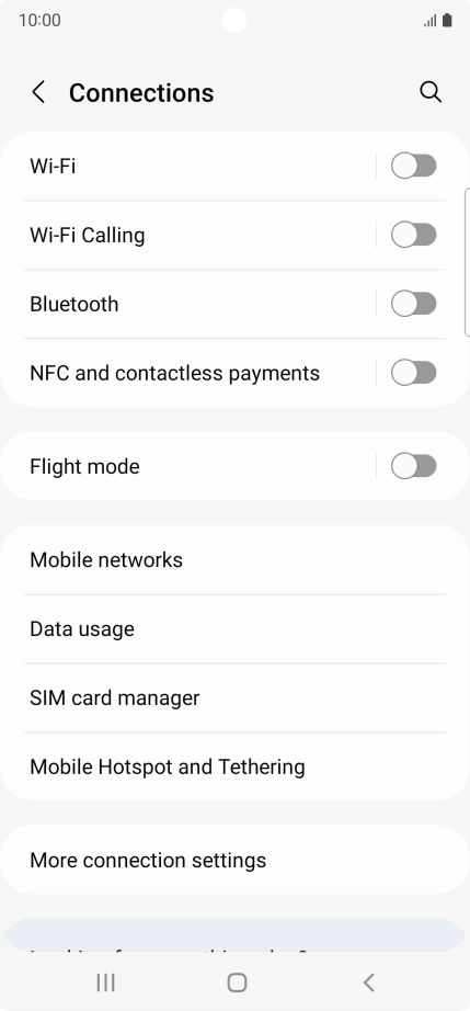 Press Mobile networks.