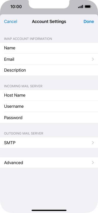 Press SMTP.