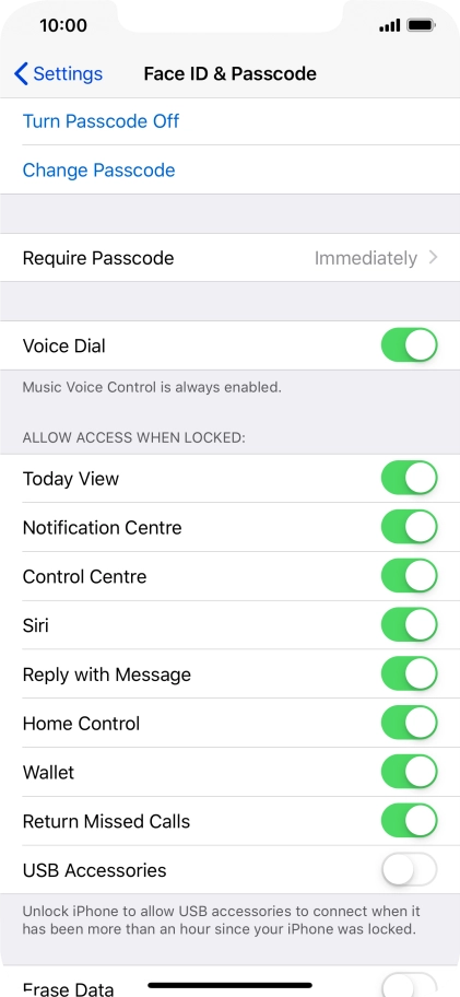 Press Turn Passcode Off and key in the phone lock code. Press Turn Passcode Off and key in the phone lock code.