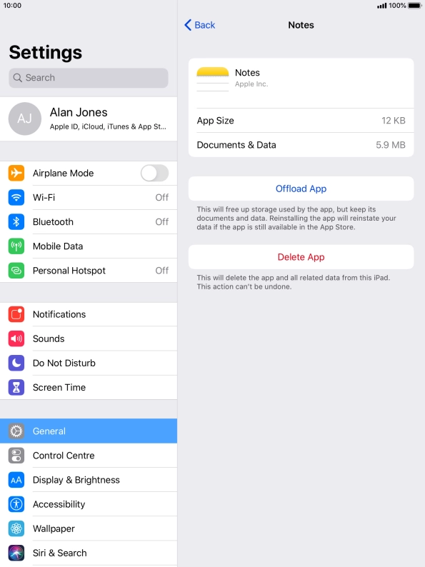 Press Offload App.