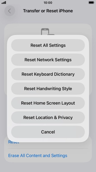 Press Reset All Settings.