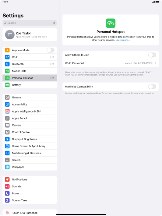 Press Wi-Fi Password and key in the required password. Press Wi-Fi Password and key in the required password.