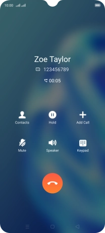 Press the end call icon. Press the end call icon.