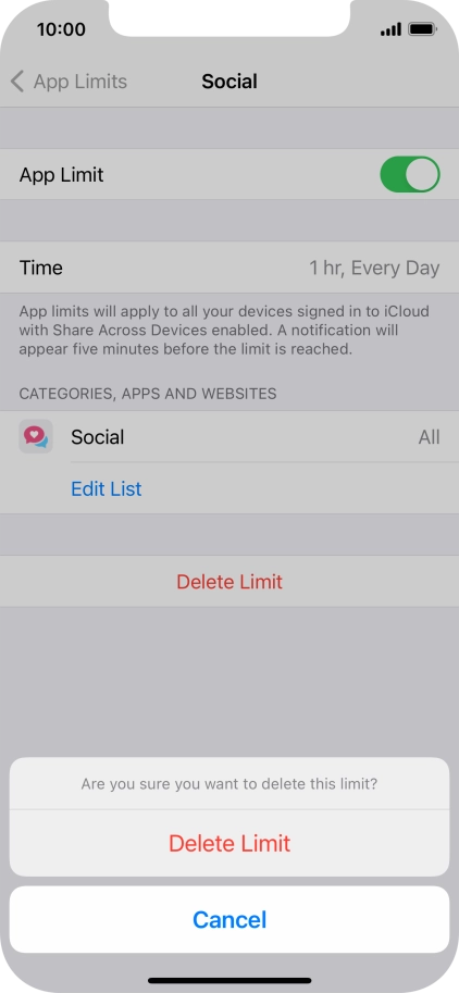 Press Delete Limit. Press Delete Limit.