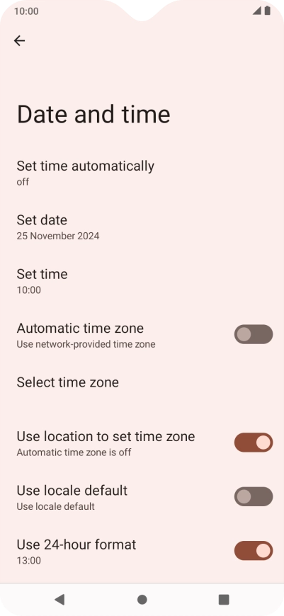 Press Set time automatically. Press Set time automatically.