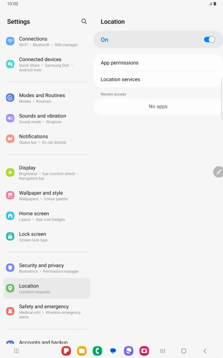 Press App permissions. Press App permissions.