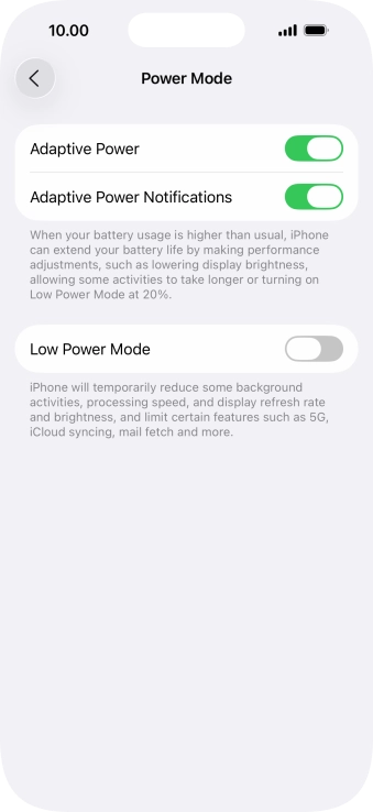 Press the indicator next to 