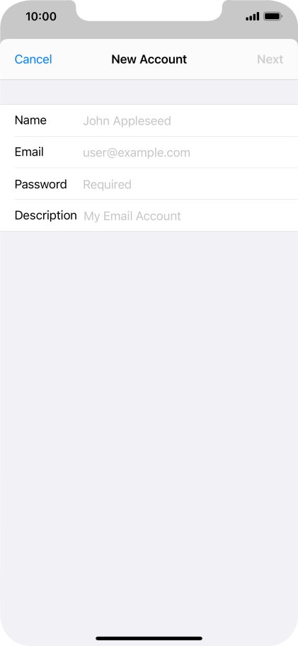 Press Name and key in the required sender name.