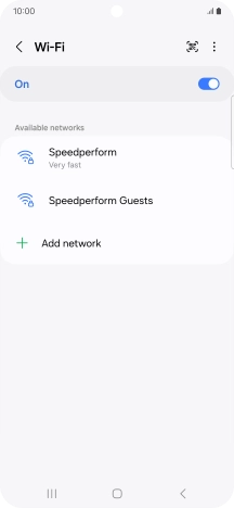 Press the required Wi-Fi network.