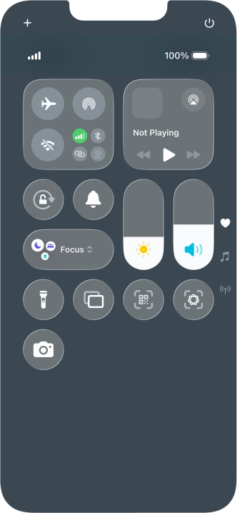 Press the flight mode icon to turn the function on or off. Press the flight mode icon to turn the function on or off.