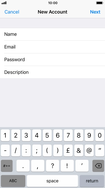 Press Description and key in the required name.