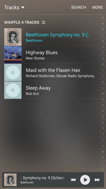 Press the required audio file.