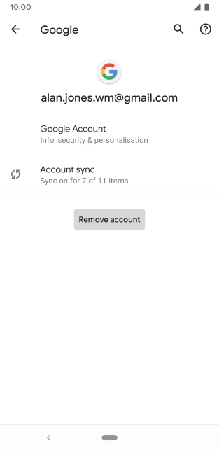 Press Account sync.