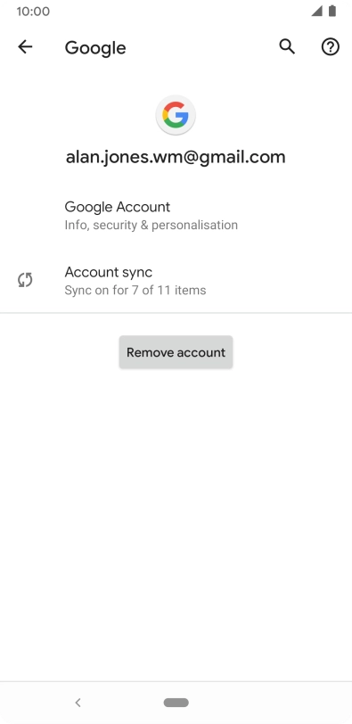 Press Account sync.