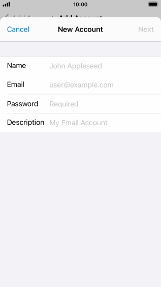 Press Name and key in the required sender name.