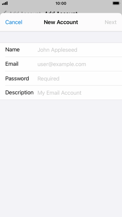Press Name and key in the required sender name.