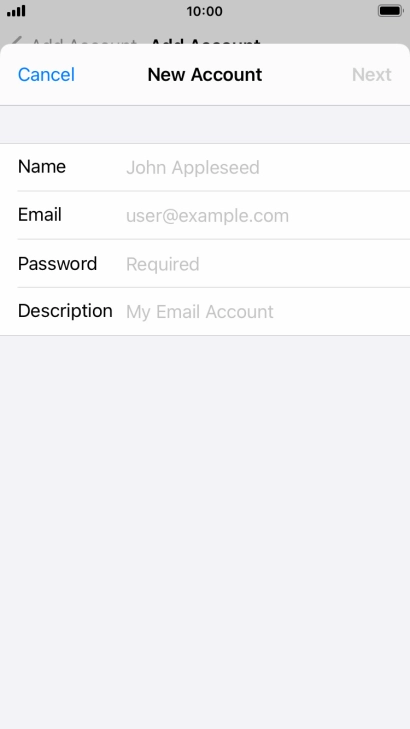Press Name and key in the required sender name. Press Name and key in the required sender name.