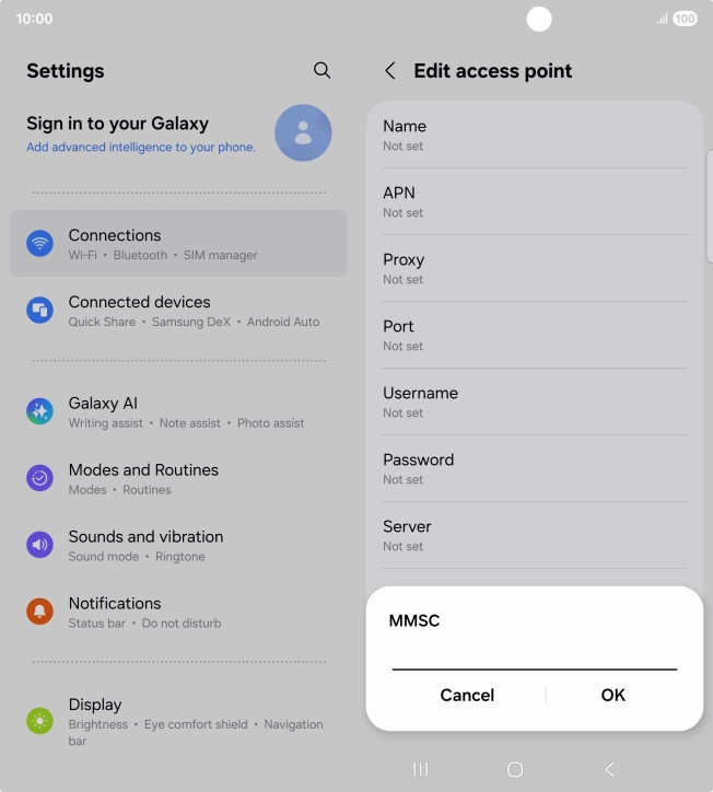 Key in http://www.vodafone.ie/mms and press OK.