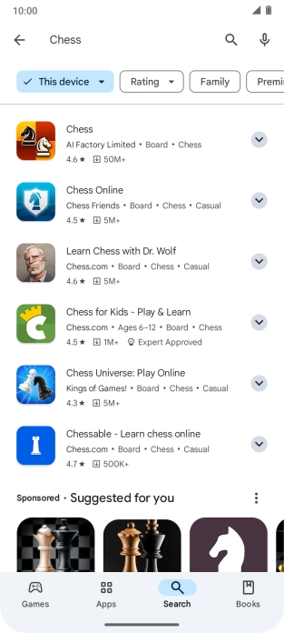 Press the required app. Press the required app.
