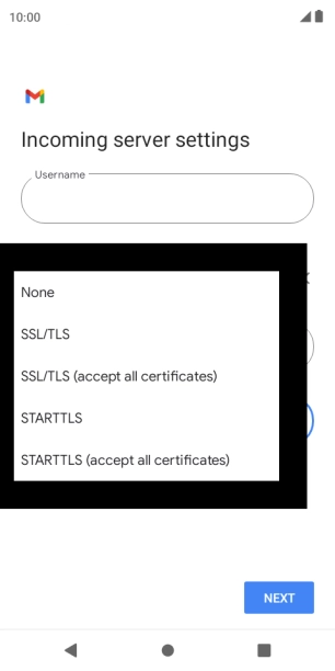 Press SSL/TLS. Press SSL/TLS.