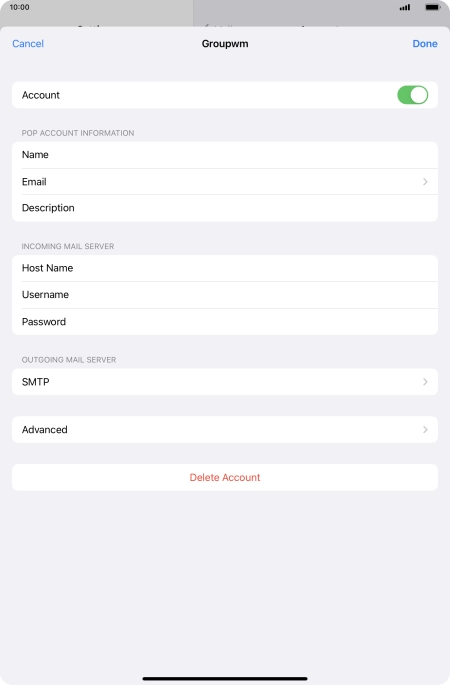 Press SMTP.