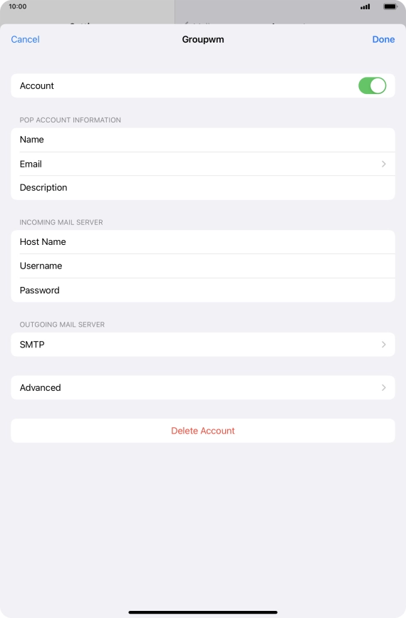 Press SMTP.