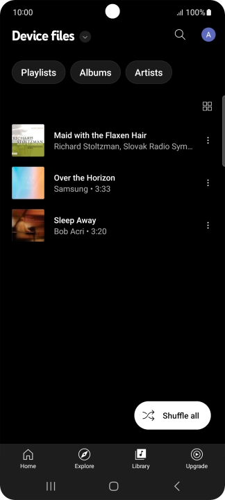 Press the required audio file.