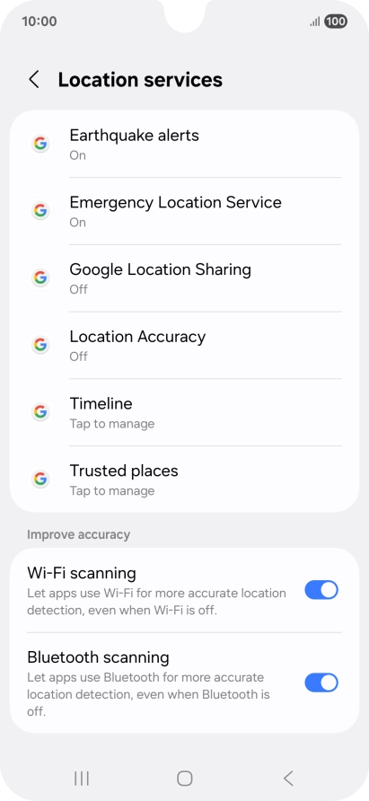 Press Location Accuracy.