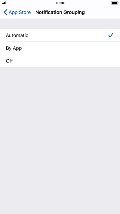 Press the required setting.