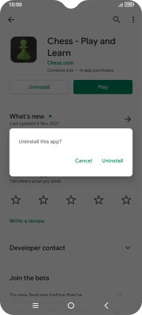Press Uninstall.