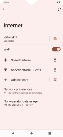 Press the required Wi-Fi network. Press the required Wi-Fi network.