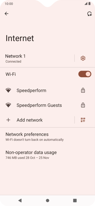 Press the required Wi-Fi network. Press the required Wi-Fi network.
