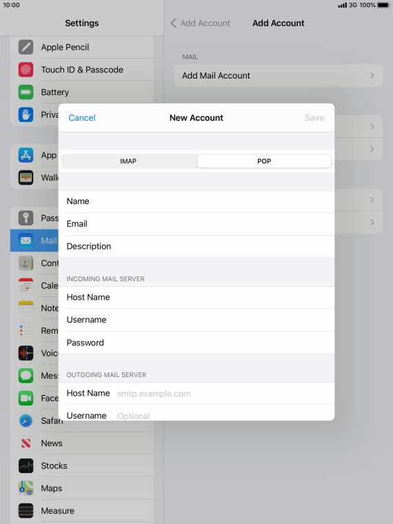 Press Host Name and key in the name of your email provider's outgoing server. Please note that if you can't send email messages when using your email provider's outgoing server, key in smtp.vodafone.net.au (Vodafone's outgoing server).