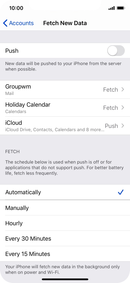 If you turn off the function, press the required setting.