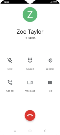 Press the end call icon. Press the end call icon.