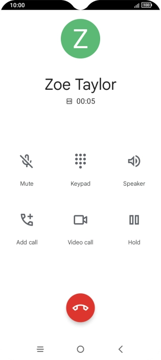 Press the end call icon. Press the end call icon.
