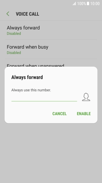 Key in +61414121121 and press ENABLE. Key in +61414121121 and press ENABLE.