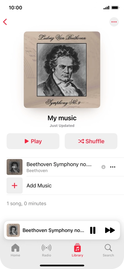 Press the song title.