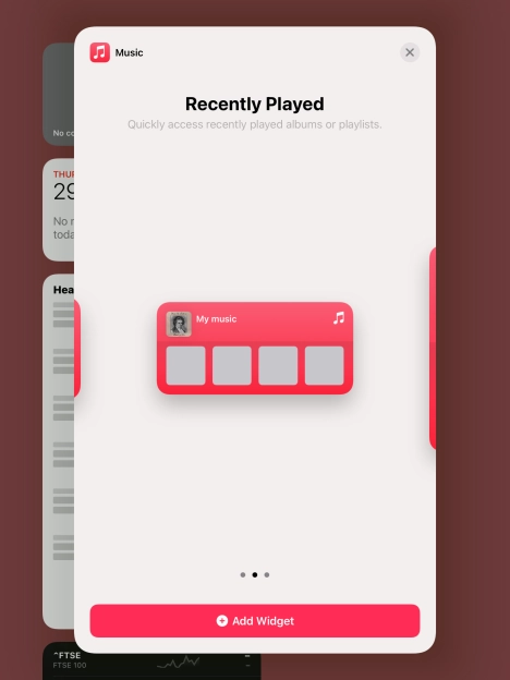 Press Add Widget.
