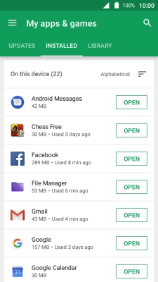 Press the required app. Press the required app.