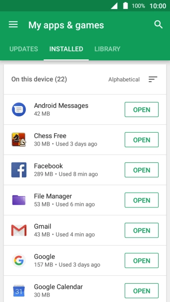 Press the required app. Press the required app.