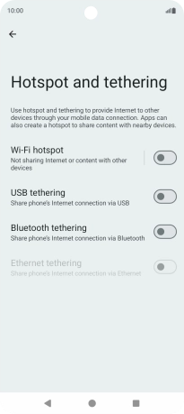 Press Wi-Fi hotspot. Press Wi-Fi hotspot.