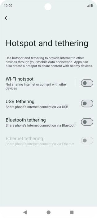 Press Wi-Fi hotspot. Press Wi-Fi hotspot.