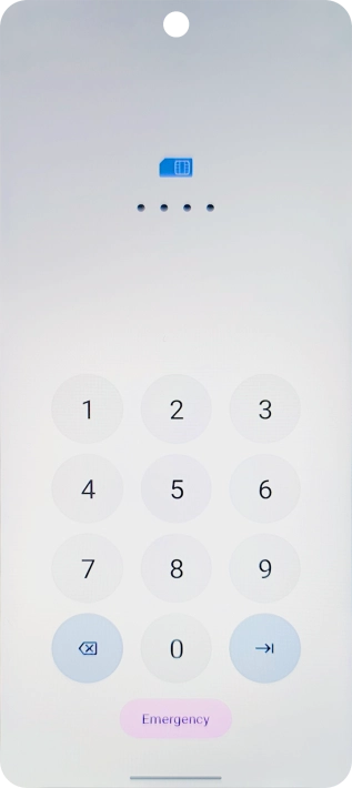 If your SIM is locked, key in your PIN and press arrow right.