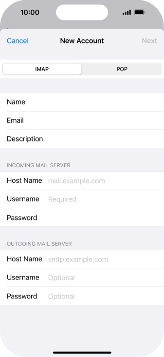 Press IMAP. Press IMAP.